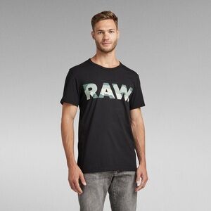 G-Star RAW Graphic T-Shirt Tee Men's Black Camo Logo Crew Neck Short Sleeve XL